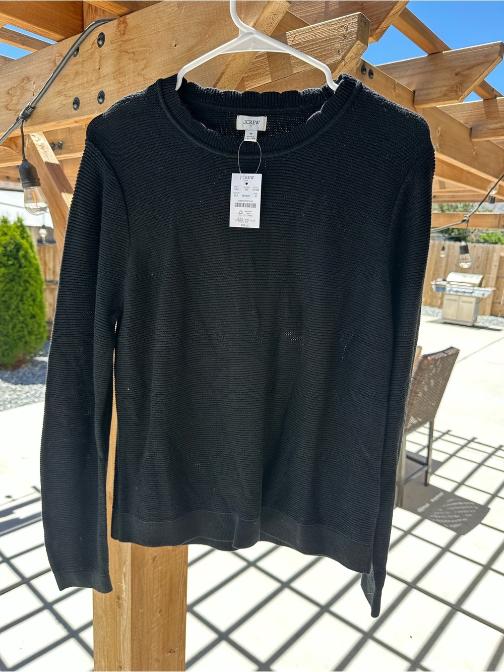 J. Crew Black Long-Sleeve Crewneck Sweater